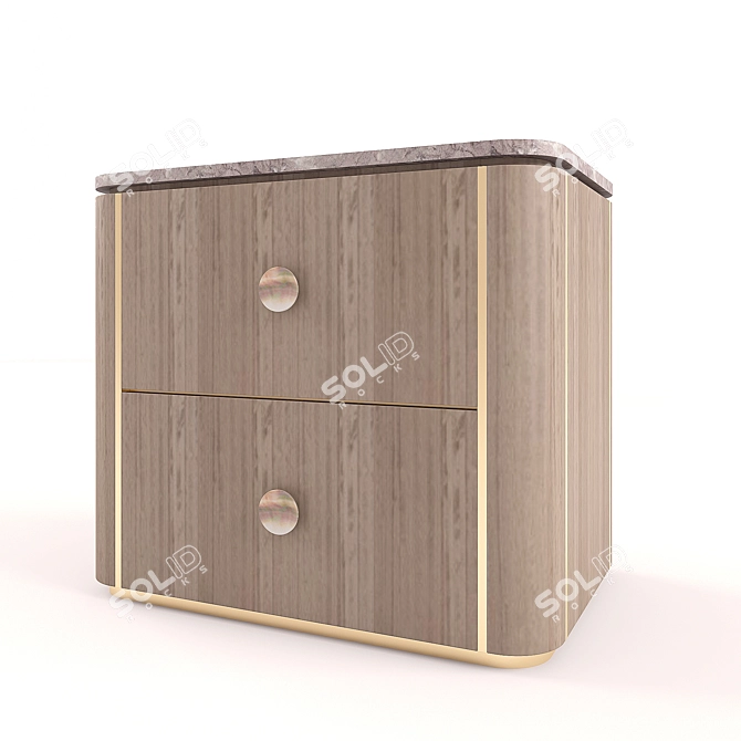 Elegant Berna Bedside Table 3D model image 1