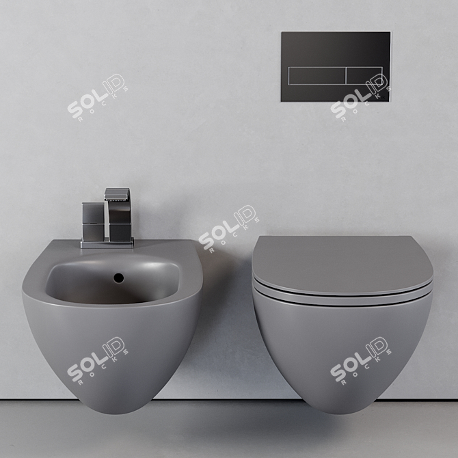 Ceramica Flaminia LO Wall-Hung WC: Sleek and Stylish Basin 3D model image 3