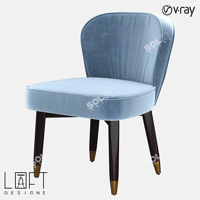 LoftDesign Chair 32863: Stylish Wooden and Fabric Seat 3D model image 1