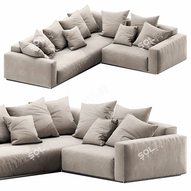 Sleek Flexform Lario Sofa 3D model image 2