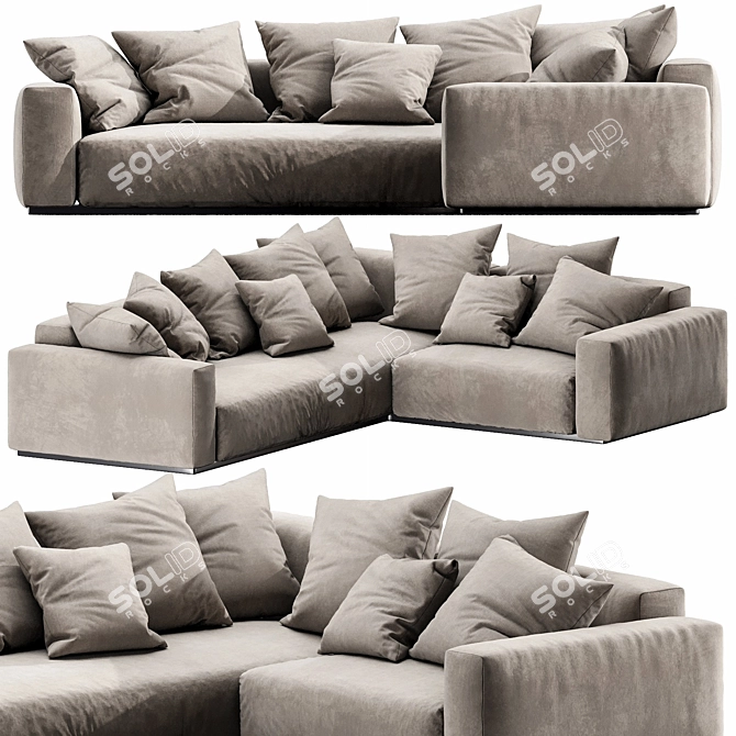 Sleek Flexform Lario Sofa 3D model image 9