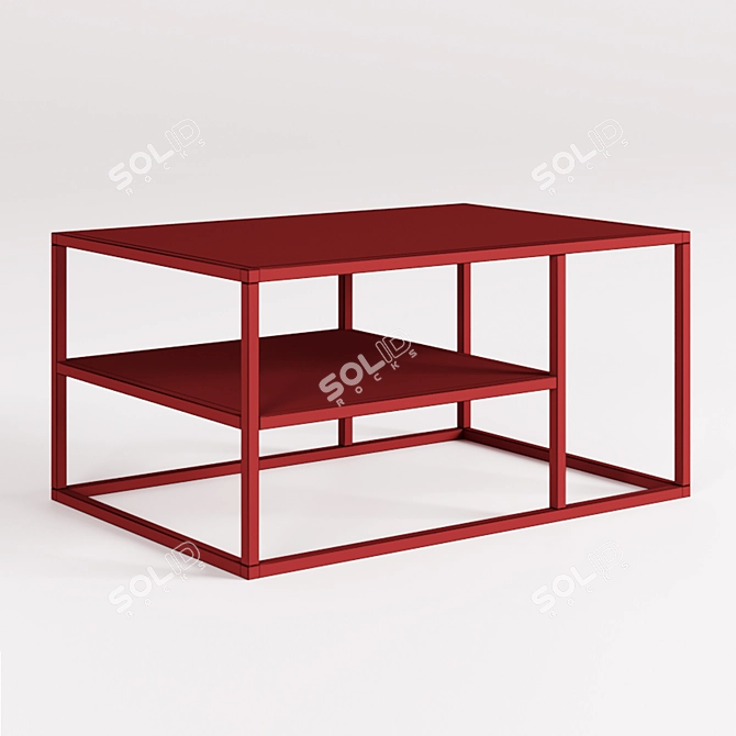 Modern Rectangular Coffee Table 3D model image 4