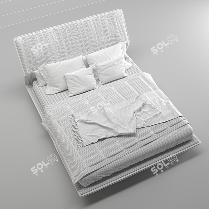 Elegant 3D Bed Design 3D model image 7