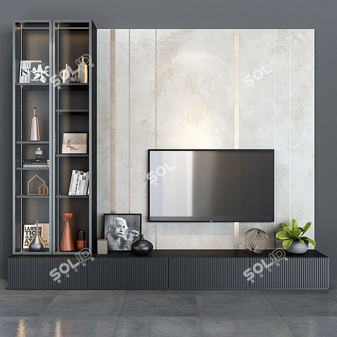 Modern White Cabinet Furniture 3D model image 1