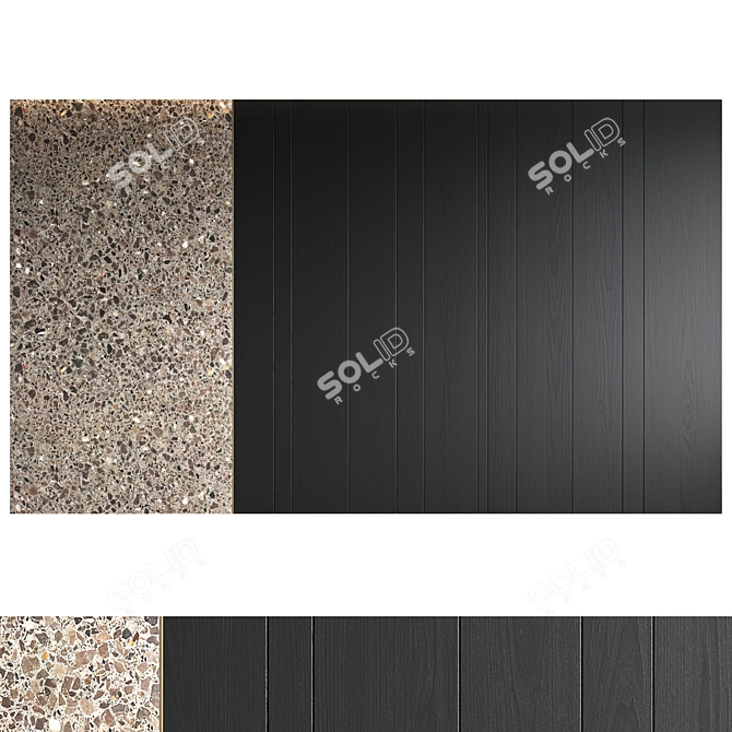 Elegant Wall Panel Design 3D model image 1