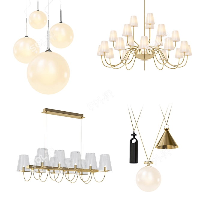 Modern Chandeliers Collection 3D model image 1