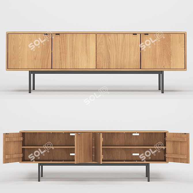 Hensley Media Cabinets: Stylish and Functional 3D model image 1