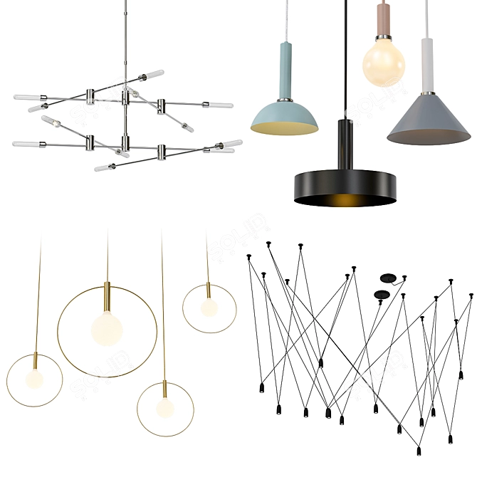 Modern Pendant Lighting Collection 3D model image 1