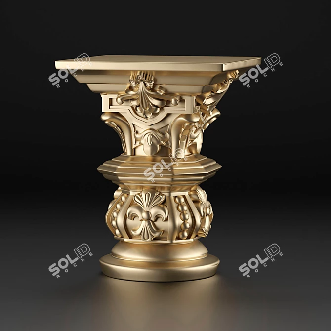 Title: Elegant Carved Capitel 3D model image 1