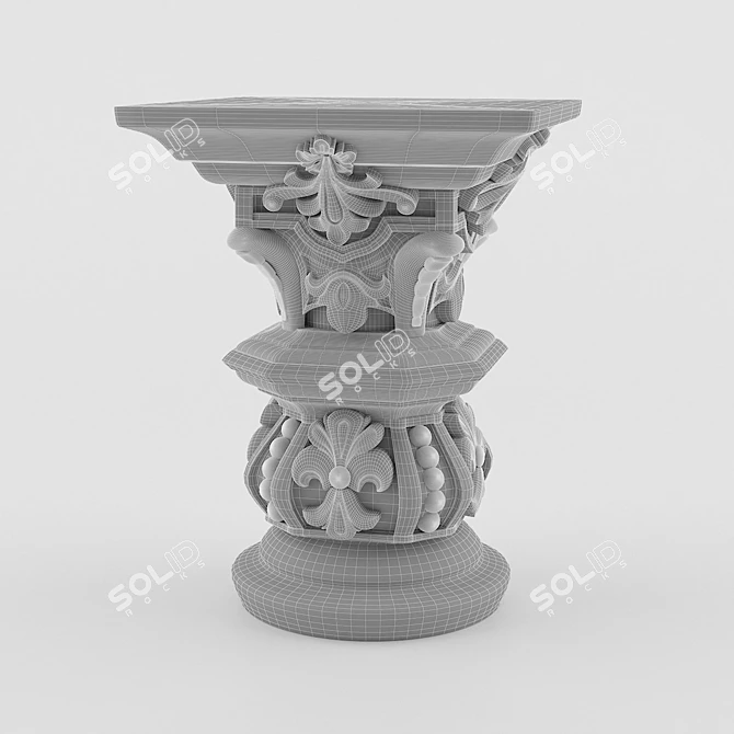 Title: Elegant Carved Capitel 3D model image 2
