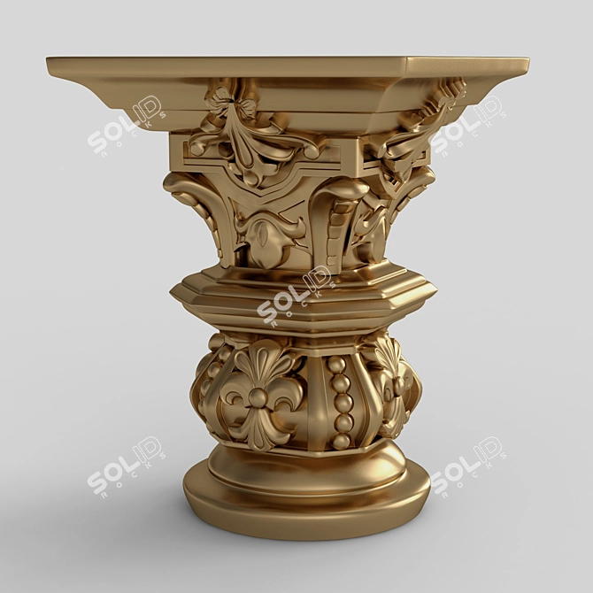 Title: Elegant Carved Capitel 3D model image 3