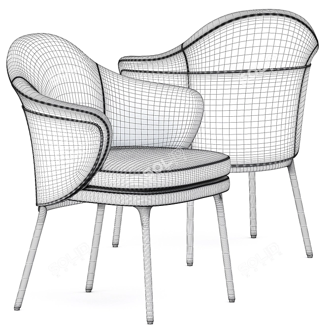 ANGIE CHAIR: Sleek Elegance for Your Space 3D model image 5