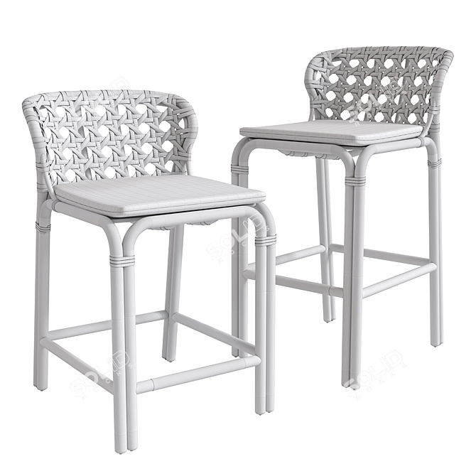 McGuire Exalt Stools: Versatile and Stylish 3D model image 3