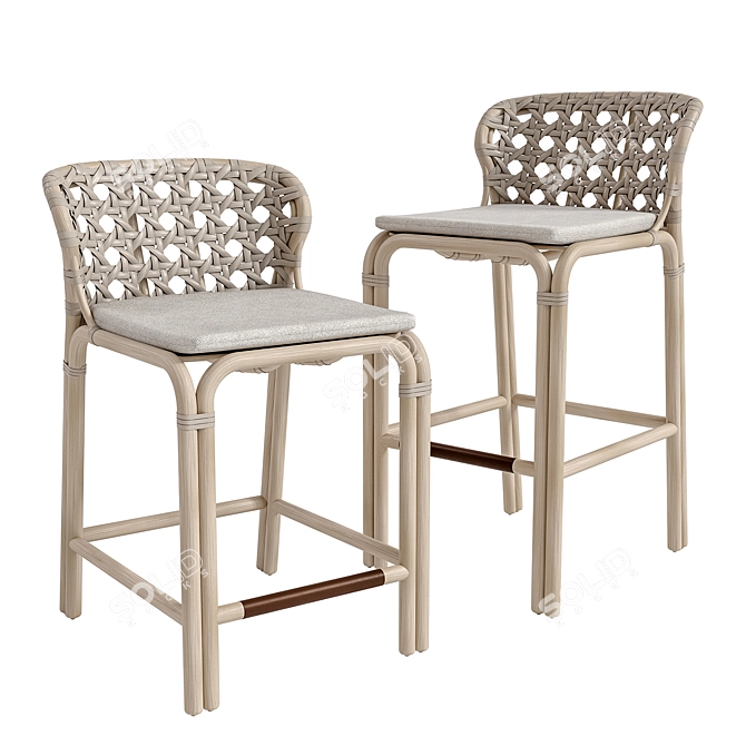 McGuire Exalt Stools: Versatile and Stylish 3D model image 4