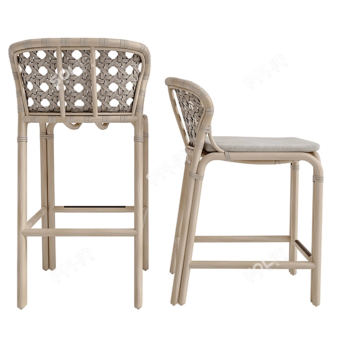 McGuire Exalt Stools: Versatile and Stylish 3D model image 5