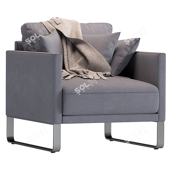 Rolled Cushion Luxury Chair 3D model image 1