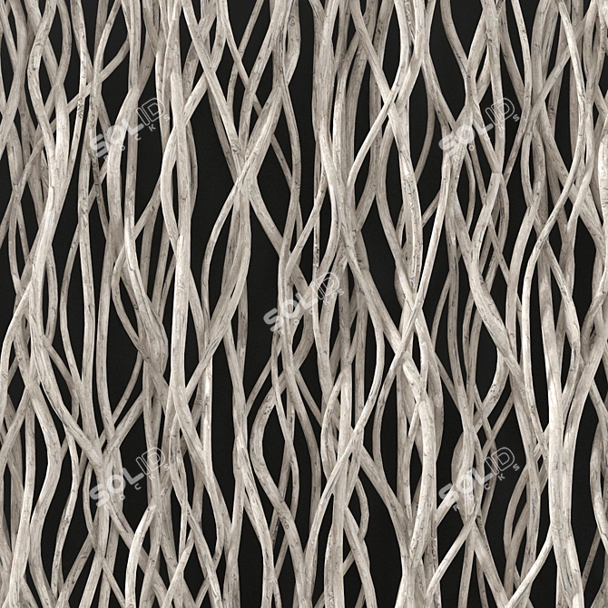 Title: Elegant Curved White Branch Decor 3D model image 4