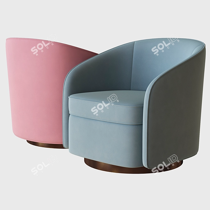 Ethnicraft Swivel Armchair: Sleek and Stylish Design 3D model image 2