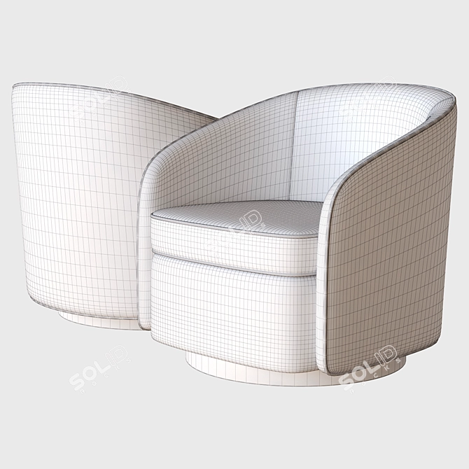 Ethnicraft Swivel Armchair: Sleek and Stylish Design 3D model image 3