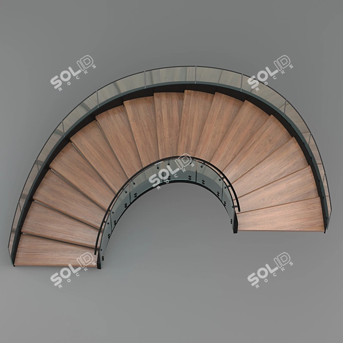 Elegant Donyavi Half Circle Stair 3D model image 4
