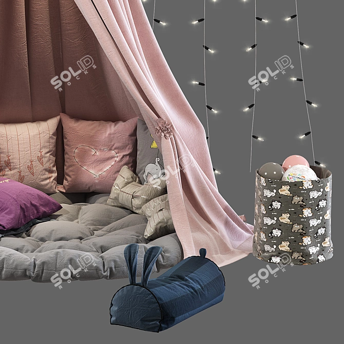 Dreamy Kids Canopy with Decor 3D model image 4