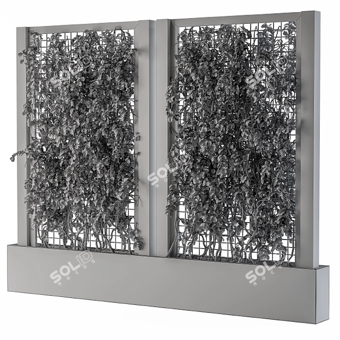 Elegant Gray Ivy Box Plants 3D model image 3