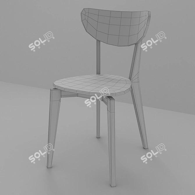 Modern Birch Kitchen Chair 3D model image 4