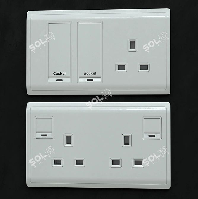 Elegant and Versatile Schneider Pieno White Switches & Sockets 3D model image 4