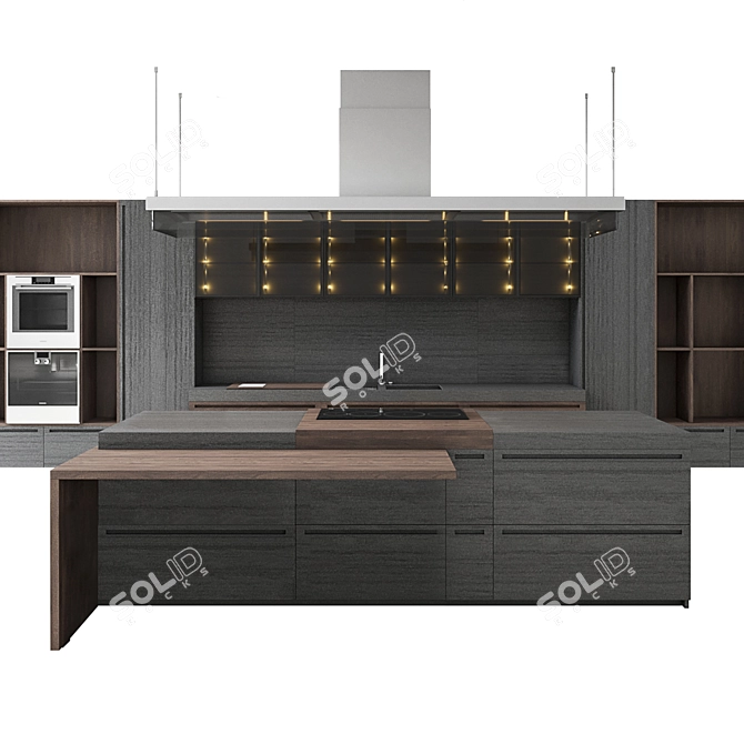 Stylish 51 Kitchen Design 3D model image 2