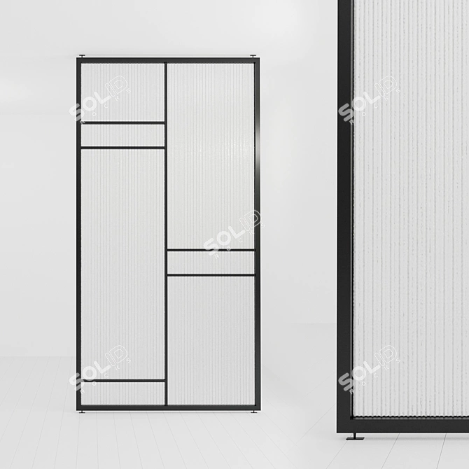 Adaptable Glass Partition for Versatile Spaces 3D model image 1