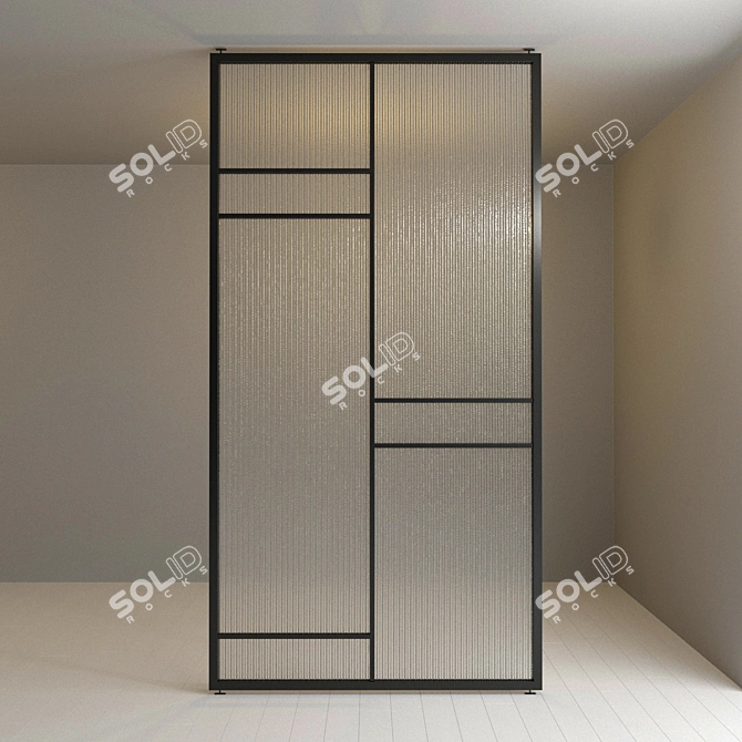 Adaptable Glass Partition for Versatile Spaces 3D model image 2