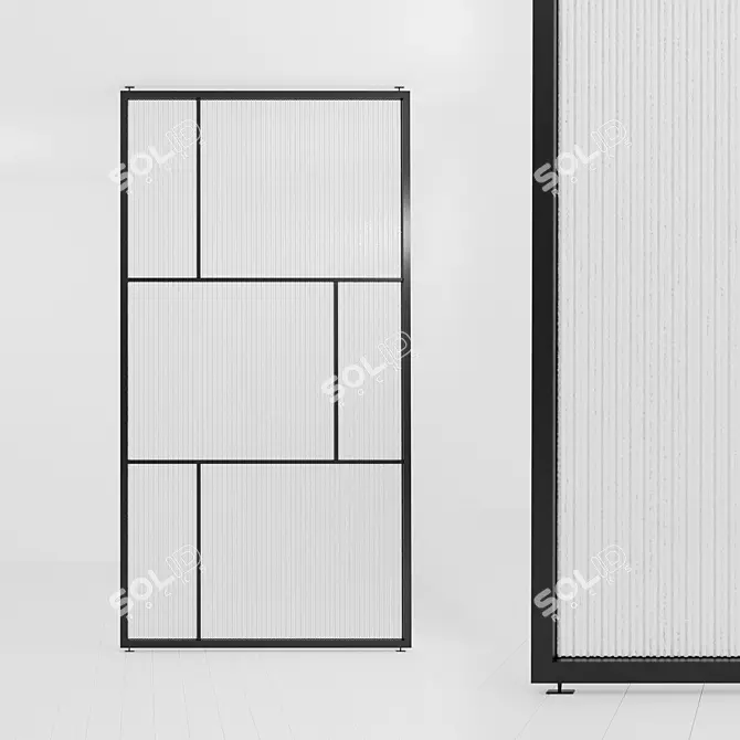 Versatile Glass Partition - Customizable Design 3D model image 1