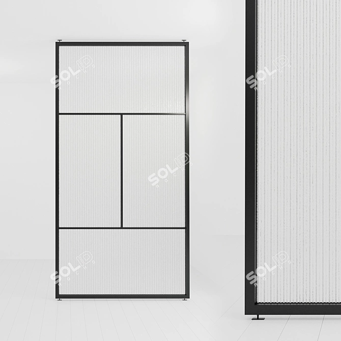 Versatile Glass Partition - Adjustable and Stylish 3D model image 1