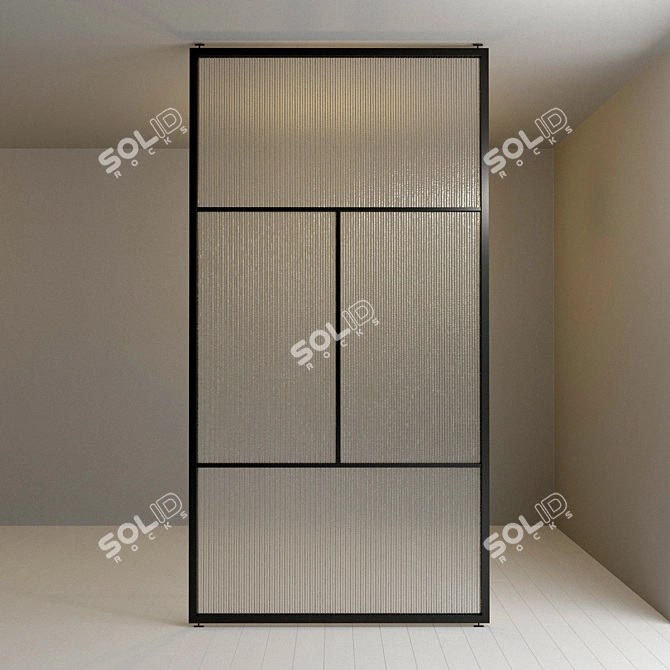 Versatile Glass Partition - Adjustable and Stylish 3D model image 2