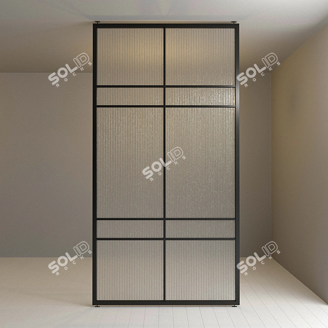 Flexible Glass Partition: Customizable & Versatile 3D model image 2