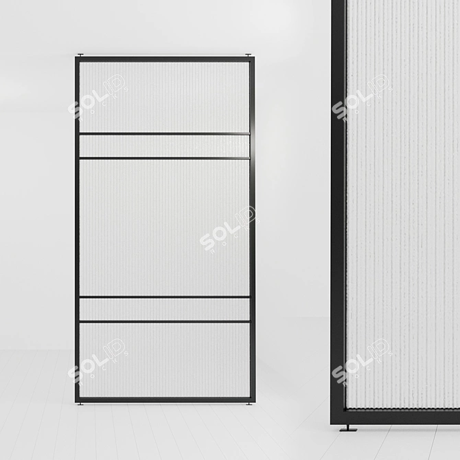 Flexible Glass Partition Door | Customizable Design 3D model image 1