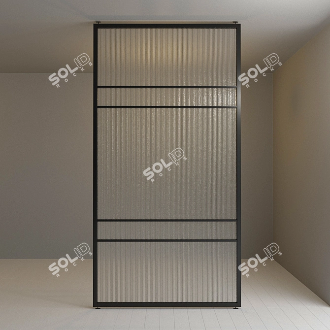 Flexible Glass Partition Door | Customizable Design 3D model image 2