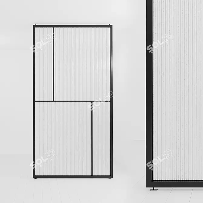 Versatile Glass Partition: Standalone or Pivot Door 3D model image 1