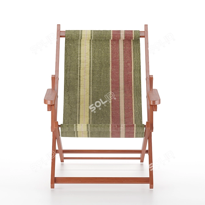 Wooden Beach Chair. Lightweight and Sturdy. 3D model image 4