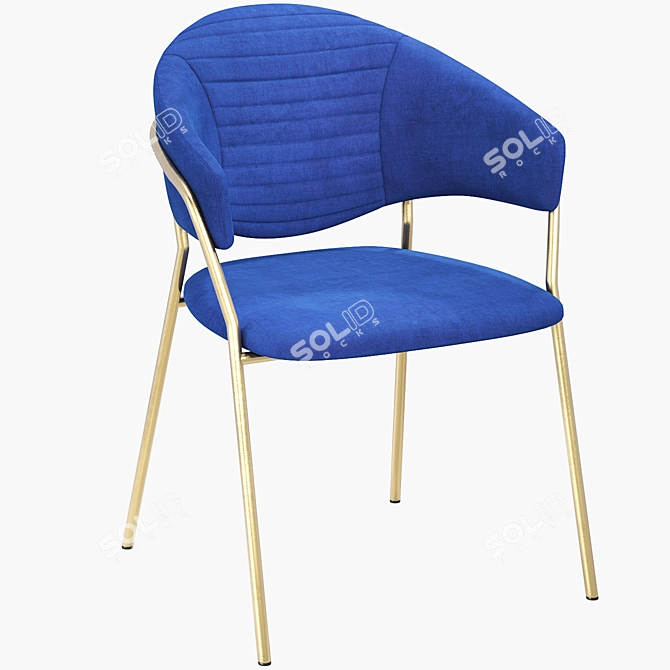 Glam Gold Side Chair: Modern Elegance 3D model image 1