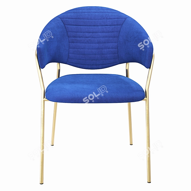 Glam Gold Side Chair: Modern Elegance 3D model image 2