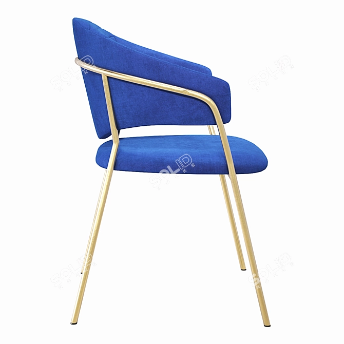 Glam Gold Side Chair: Modern Elegance 3D model image 3