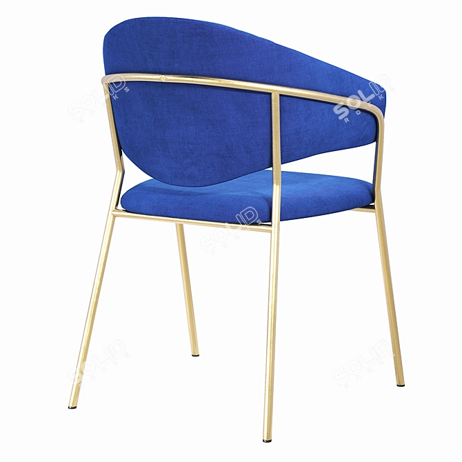 Glam Gold Side Chair: Modern Elegance 3D model image 4