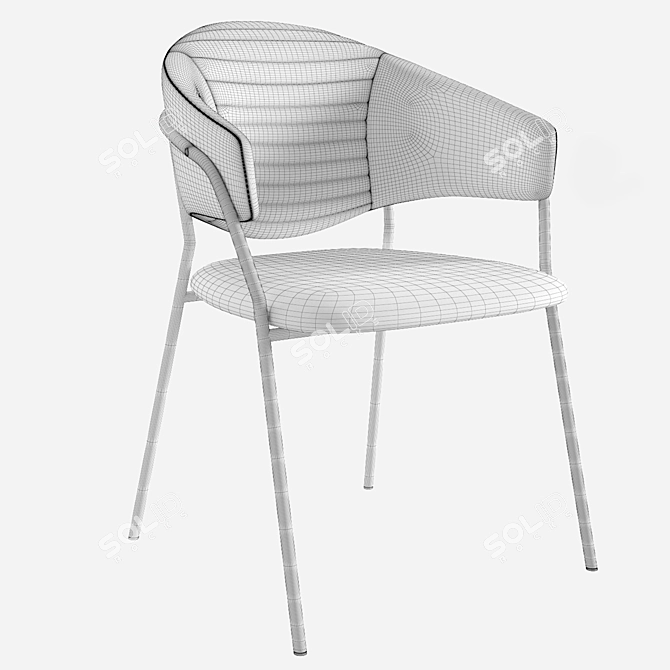 Glam Gold Side Chair: Modern Elegance 3D model image 5
