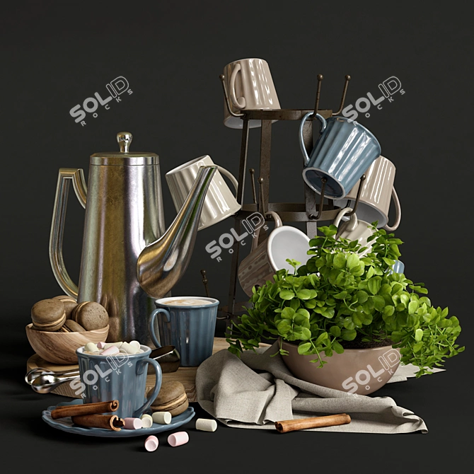 Elegant Home Decor Set 3D model image 2