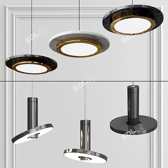 Sleek LED Pendant Light 3D model image 4