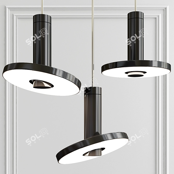 Sleek LED Pendant Light 3D model image 1