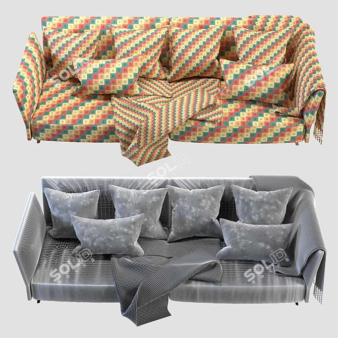 Elegant Germyn Sofa: Stylish Comfort 3D model image 3