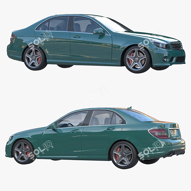Turbo Sedan: High-Performance Luxury Car 3D model image 1