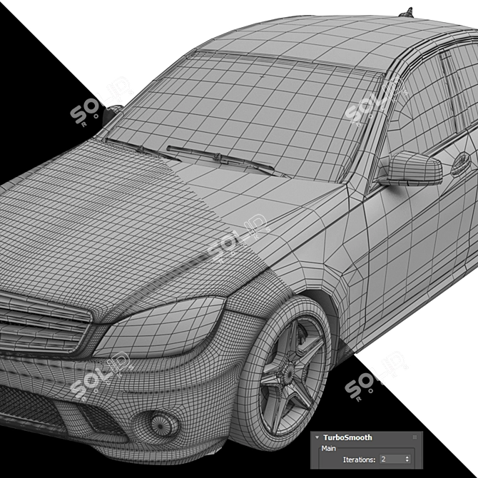 Turbo Sedan: High-Performance Luxury Car 3D model image 5